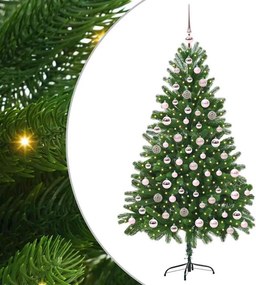 vidaXL Karácsonyfa 300 LED-del állvánnyal Zöld 180 cm PE