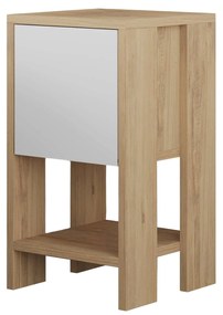 Éjjeliszekrény Ema - Sapphire Oak, White