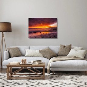 Naplemente a tengernél képe (üvegen) (70x50 cm)