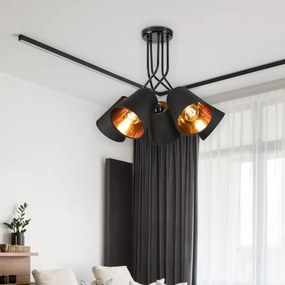 Csillár rúdon IRMA 5xE27/60W/230V fekete