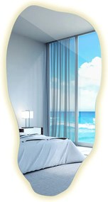 Fürdőszobai Dekorációs Tükör Aszimmetrikus Fali Led 40x80 cm Természetes szín