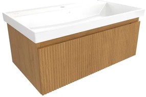 SAT Evolution Fürdőszobaszekrény mosdóval 78x30x44,5 cm méztölgy matt SATEVO80DMU4