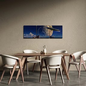 Kép - idegenek érkezése (órával) (90x30 cm)