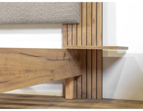 Világosszürke franciaágy ágyráccsal 140x190 cm Lior – Bobochic Paris