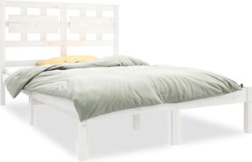 vidaXL Small Double fehér tömör fa ágykeret 120 x 190 cm