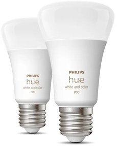 2x Philips Hue WACA A60 E27 LED dimmable bulb 6.5W 2000-6500K