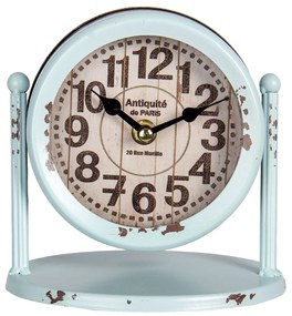 Vintage asztali fém óra világos türkiz