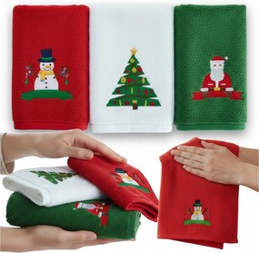 Karácsonyi Törölköző Szett Fürdőszobai Törölköző 3 db-OS Karácsonyi Ajándék