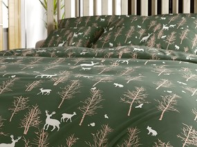 Mikroszálas ágyneműhuzat OAK DEER sötétzöld Ágyneműhuzat mérete: 70 x 90 cm | 140 x 200 cm