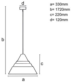 Tömörfa függőlámpa kábellel 1xE27/60W/230V, Ø 33 cm, tölgy / dió / kaucsukfa