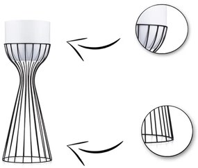 Fém virágcserép LOFT 46x20 cm fekete/fehér