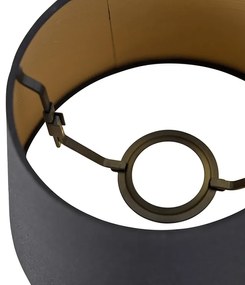 Fekete pamut lámpabúra 20/15/13 arany belsővel