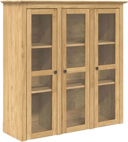 vidaXL Üvegajtós tároló BODO Méz barna 115,5 x 38,5 x 117,7 cm