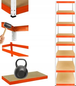 Tárolószekrény fém állvány Helios 270x45x45cm 8Px175kg Tömör Magas