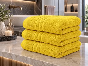 Törölköző Comfort 70 x 140 cm sárga, 100% pamut