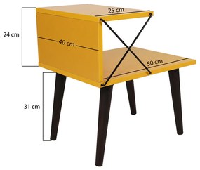 Éjjeliszekrény Kereszt Sárga