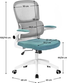 Irodai szék, barna/neomint/fehér, RAMIRO