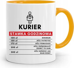 Sárga Bögre Futárnak Óradíj Ajándék fényképes nyomtatással