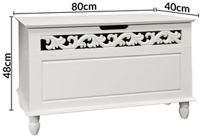 Casaria JERSEY fa láda, 80x40x48cm, fehér