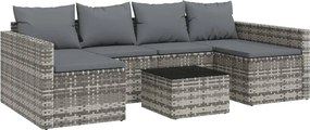 vidaXL 2 részes szürke polyrattan kerti ülőgarnitúra párnákkal