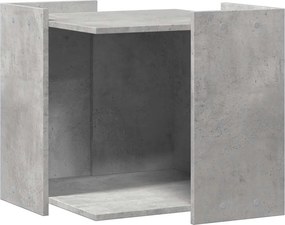 vidaXL betonszürke szerelt fa macskaalomdoboz 53 x 53 x 51 cm