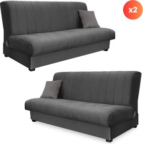 2 db-os szett, ágyazható kanapé szürke színben SIGMA