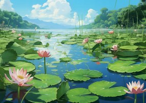 Poszter 84,1x59,4cm Idilli liliom tó