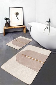 Bézs bársony fürdőszobai kilépő szett 2 db-os 60x100 cm – Mila Home