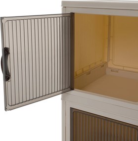 Összecsukható szekrény, fehér/barna, műanyag, POSA TYP 1