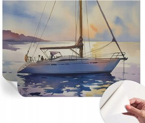 Öntapadós tapéta Fali furnér 3D hatás Vitorlás nyugat 208x146 cm