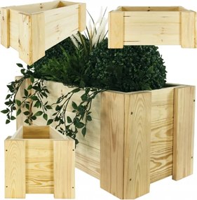 Virágtartó láda gyógynövényes fedő fa 30X60X30cm Eko