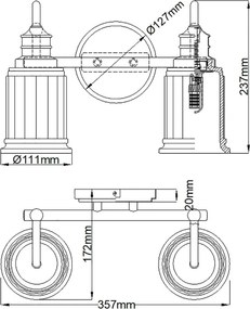 Quoizel QZ-SWELL2-PC-BATH-LED Fürdőszobai fali lámpatest SWELL 2xG9/3W/230V IP44 króm