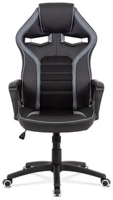 Gamerszék, Fekete Ekobőr, Hinta Mechanikával. KA-G406 GREY