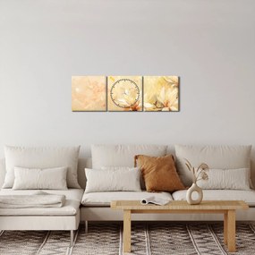 Kép - Virágok (órával) (90x30 cm)
