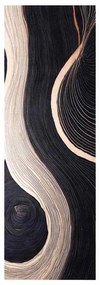 Konyhai szőnyeg Art Deco Fekete 180 x 60 cm Bársony