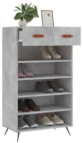 betonszürke szerelt fa cipőszekrény 60x35x105 cm