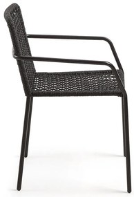 Bomer fekete acélszerkezetű kerti szék - Kave Home