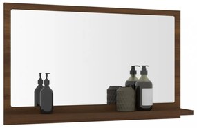 barna tölgy színű szerelt fa fürdőszobatükör 60x10,5x37 cm