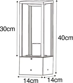 Ipari kültéri állólámpa rozsdabarna 40 cm IP44 - Charlois