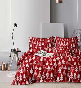 CHRISTMAS TREES piros mikroszálas ágyneműhuzat Ágyneműhuzat mérete: 70 x 90 cm | 140 x 220 cm