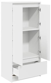 fehér szerelt fa szekrény fiókkal 55,5x34x119,5 cm