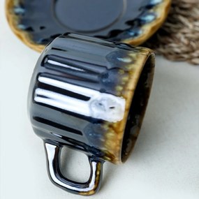 Elementa kőagyag csésze alátéttel 6 db-os szett, 185 ml, sötétkék