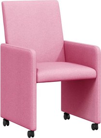 vidaXL Kerekes Étkező Székek 2 pcs Rózsaszín 57 x 66 x 94 cm szövet