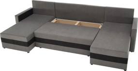 Univerzális ülőgarnitúra, szürke/fekete, PAULITA U