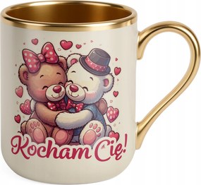 Prémium Bögre Arany Ekrü Valentin napra Szeretlek Ajándék