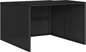 vidaXL fekete polyrattan robotfűnyíró garázs 86 x 90 x 52/57 cm