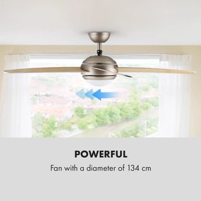 Bolero, 55W, mennyezeti ventilátor lámpával, 134cm, juharfa karok, távirányító