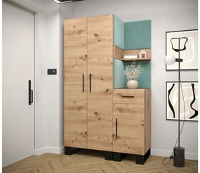 Előszobabútor Amanda 6 (artisan tölgy + zöld). 1085904