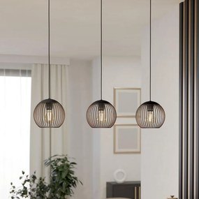 Eglo 901869 - Zsinóros csillár ALMANZORA 3xE27/60W/230V fekete
