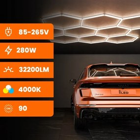 LED mennyezeti lámpatest LED/280W/85-265V 4000K 313x298 cm CRI 90 IP54 fehér